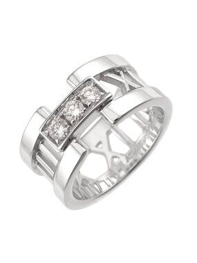 Tiffany & Co Atlas Ring Diamond White Gold 750